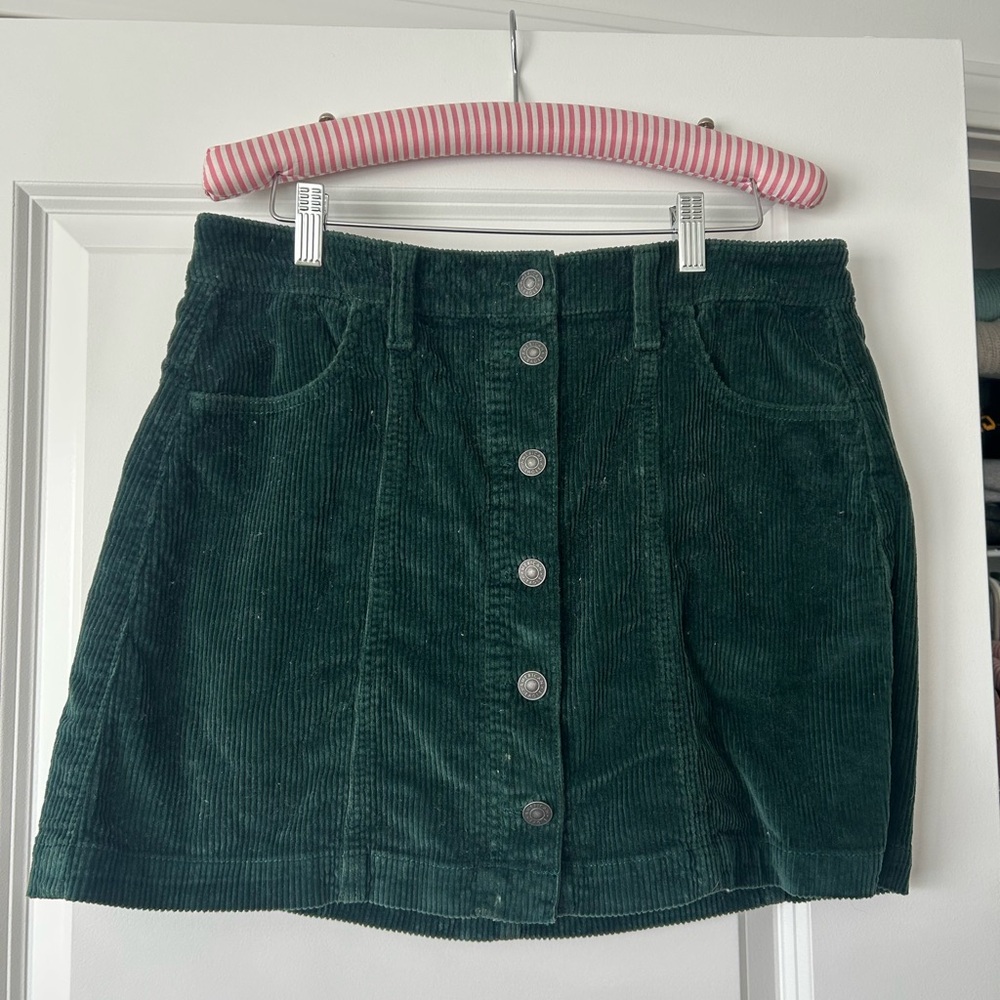 American Eagle Outfitters Dark Green Corduroy Mini Skirt